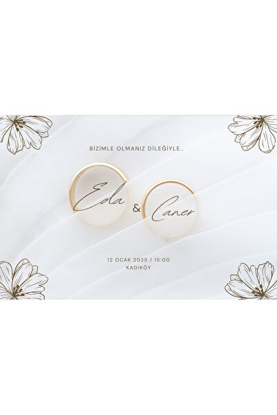 Mementoboxes Kişiye Özel Düğün Davetiyesi 20 Adet (10x15 cm)