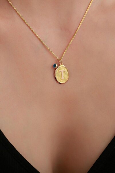 Bayar Gold 14 Ayar Altın T Harf Oval Kolye