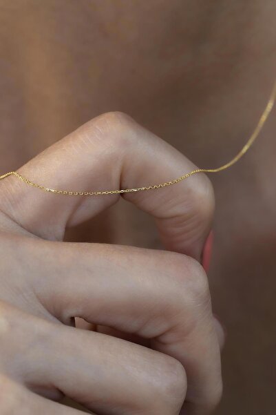 Bayar Gold 14 Ayar Altın Klasik Hayalet Zincir Kolye (0,7 mm)