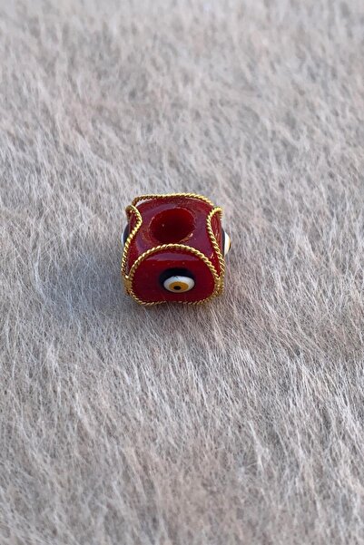 Bayar Gold Altın Bordo Gözlü Küçük Boy Telkari Hülyam Boncuk