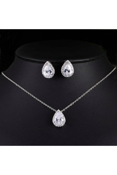 Store Pırlanta Kesim Damla Gümüş Set