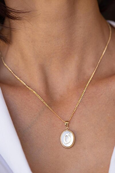 Bayar Gold 14 Ayar Altın Ö Harfli Sedef Kolye