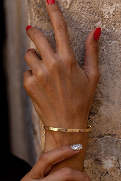 Bayar Gold 14 Ayar Altın Zarif Grek Kelepçe Bilezik