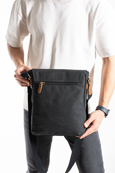 Fiyaka GK62 Μαύρη πάνινη τσάντα Messenger - Πολλαπλών κομματιών, Universite Casual, Τσάντα MacBook Tablet