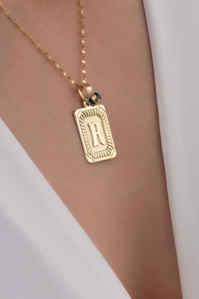 Bayar Gold 14 Ayar Altın R Harf Vintage Kolye