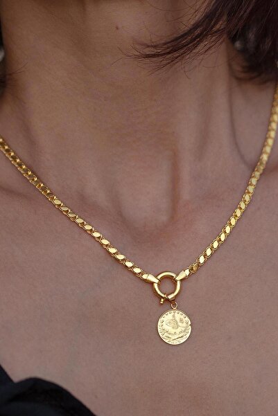 Bayar Gold 14 Ayar Altın Çeyrek Reşatlı Pullu Halep Kolye