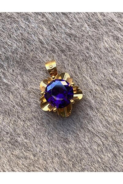 Bayar Gold 14 Ayar Altın Ametist Taşlı El İşi Kolye Ucu