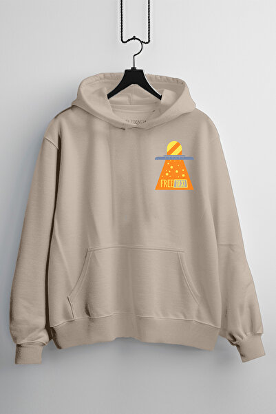 Zestia Hanorac unisex, cu imprimeu Free Taxi, croială normală, 100% bumbac, c...