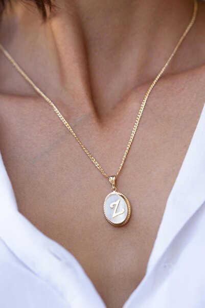 Bayar Gold 14 Ayar Altın Z Harfli Sedef Kolye