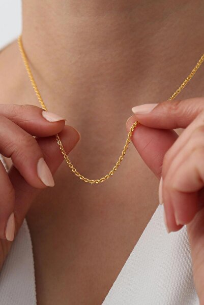 Bayar Gold 14 Ayar Altın Halat Burgu Zincir Kolye 1,8 mm