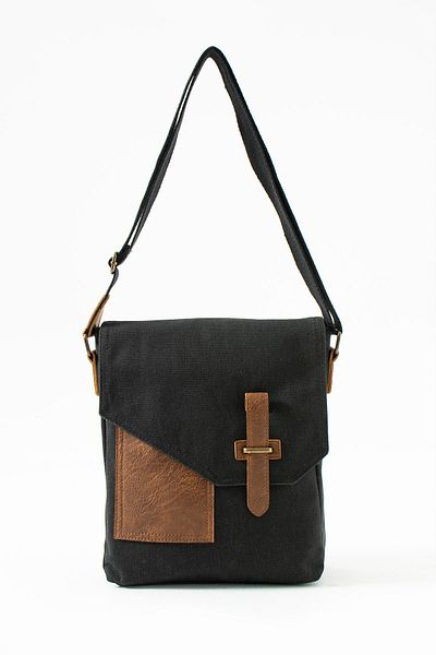 Fiyaka GK62 Μαύρη πάνινη τσάντα Messenger - Πολλαπλών κομματιών, Universite Casual, Τσάντα MacBook Tablet