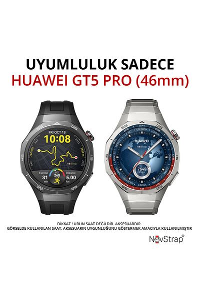 NovStrap واقي شاشة زجاجي وحافظة حماية من البولي كربونات الصلب متوافق مع ساعة Huawei Watch Gt5 Pro مقاس 46 ملم