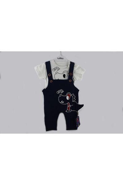 Tufitto Short Sleeve Salopet Dinosaur Overalls