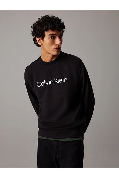 Calvin Klein Pánská černá mikina s dlouhým rukávem uvolněného střihu K10K 112956 -Beh