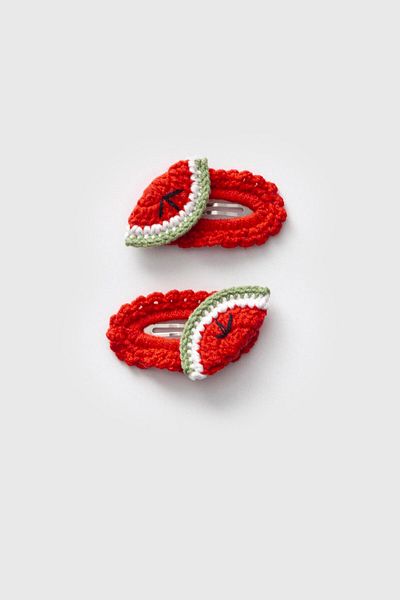 Magu Red Knitted Watermelon Buckle Set of 2