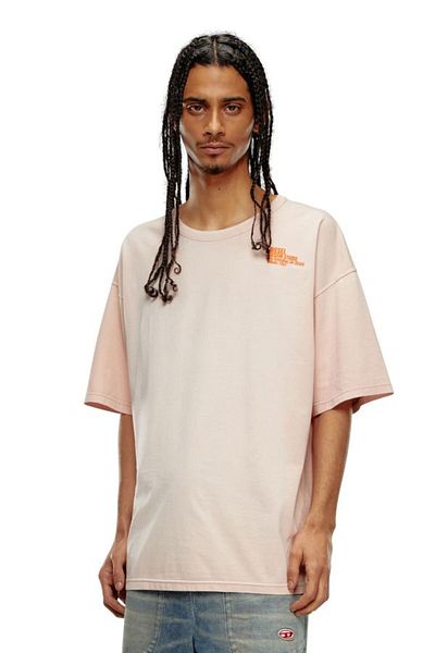 Diesel Ανδρικό μπλουζάκι σε χρώμα πούδρας Crew Neck
