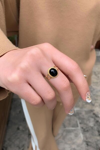 Bayar Gold 14 Ayar Altın Mini Onix Meftüllü Yüzük