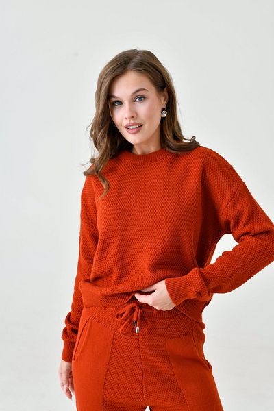 MAMAYAGA Women's Comfortable Fit Knitted Knitwear Design Orange Color Set