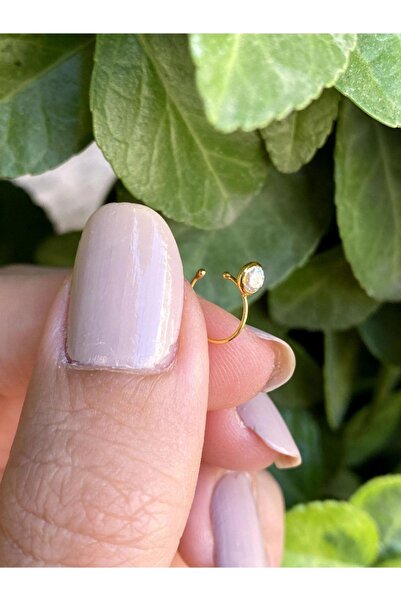 Bayar Gold 14 Ayar Altın Mini Taşlı Halka Sıkıştırma Hızma