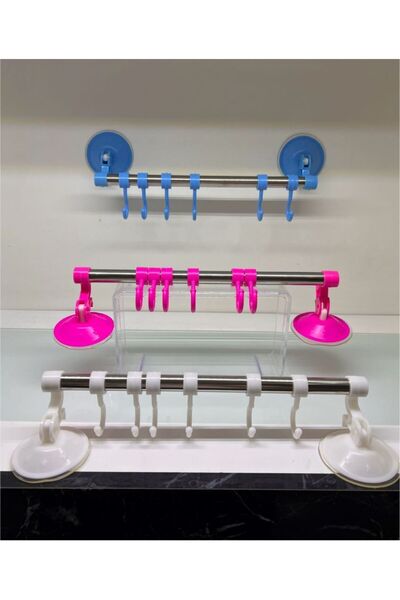 NEWSTORE HOME Renkli Vakumlu Pratik Askılık 30 X 6 - Çok Amaçlı Vakumlu Askılık