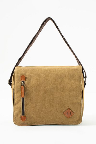 By Hakan GK61 Canvas Messenger Bag - Multi-Compartment, University Shoulder Bag, MacBook Tablet Bag, Χρώμα άμμου