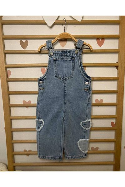 NAMNAM Girl's Heart Applique Detailed Jean Salopet