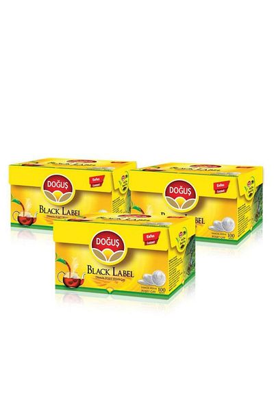 Doğuş كيس إبريق الشاي باللون الأسود - 100x3.2 جرام، × 3 قطع