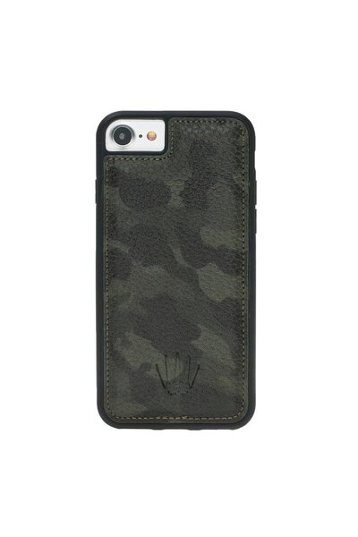WATCHOFROYAL iPhone 6-7-8 Camouflage Green Leather Case