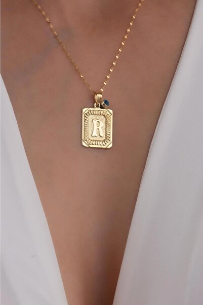 Bayar Gold 14 Ayar Altın R Harf Vintage Kolye