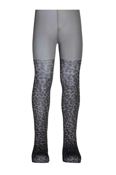Dore Gray Leopard Printed Mousse Pantyhose