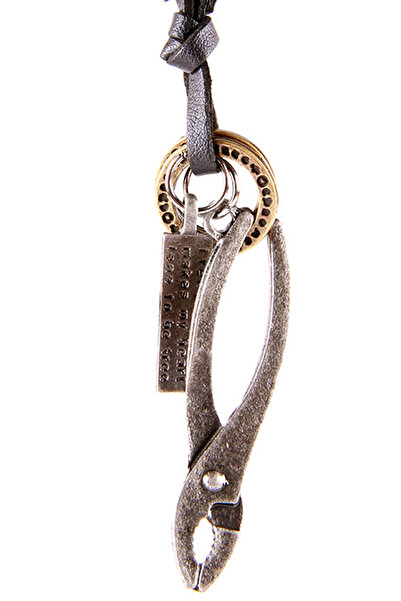 Generic Brand Adjustable Leather Drawstring Necklace with Pliers Figure