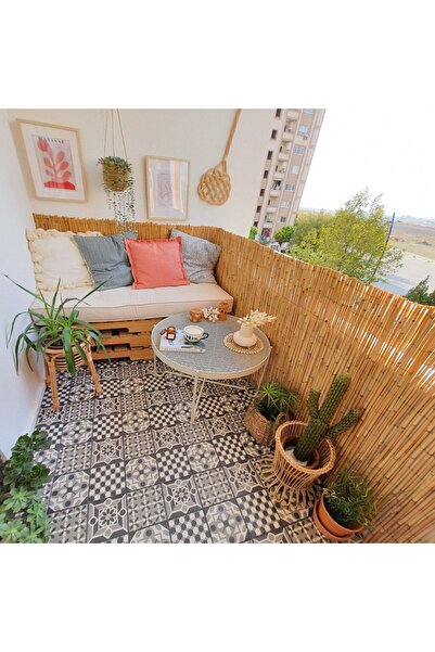 AYGHOME 80 Cm X 6,50 Metre Kamış Hasır Bahçe Çiti Gölgelik Balkon Çiti Dekora...