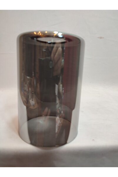 KUĞULU SİLİNDİR AVİZE CAMI.DÜZ FÜME RENKTE (Çap:10.00cm-h:15.00cm)(Normal amp...