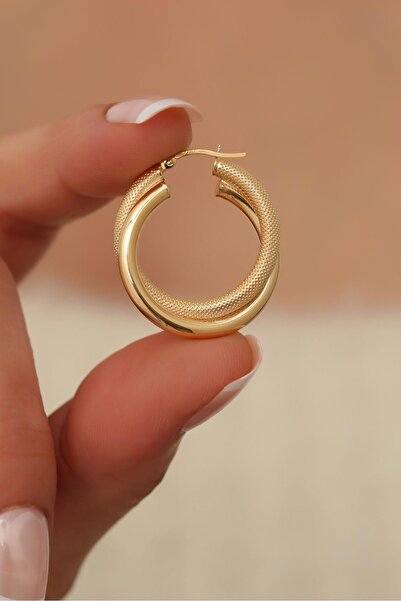 Bayar Gold 14 Ayar Altın Spiral Halka Küpe
