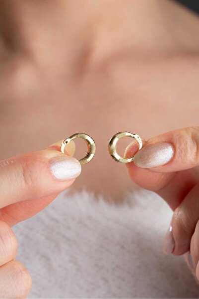 Bayar Gold 14 Ayar Altın Mini Boy Heleni Küpe 0,5 cm