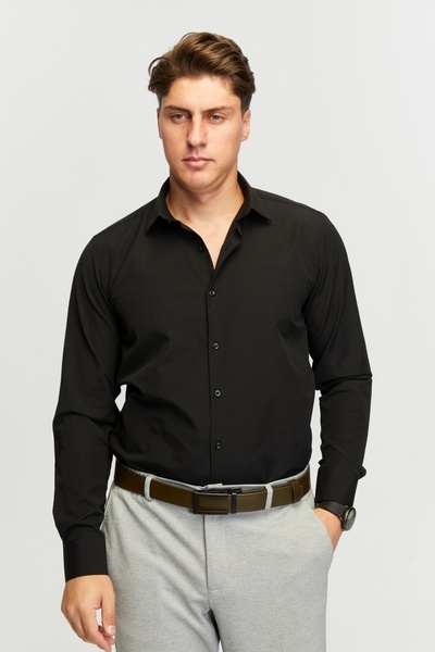 derikem Automatic Buckle Perforation Free 100% Genuine Buffalo Leather Classic Men's Belt Light Brown