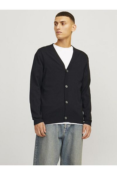 Jack & Jones Ανδρικό μαύρο πλεκτό καρδιγκάν Jjeemil - Πουλόβερ και ζακέτα Noos 12257492 -Μαύρο