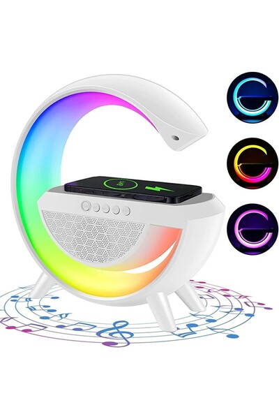 gaman Kablosuz Şarj Özellikli Bluetotoh Hoparlör Gece Lambası Alarm RGB Led G Hoparlör