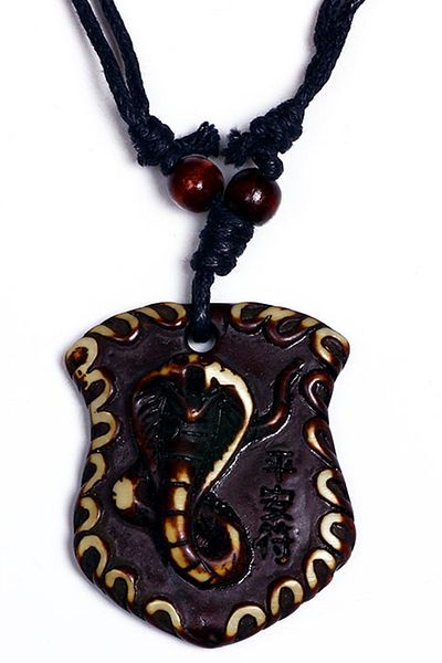 Dejavu Arma Design Adjustable Drawstring Necklace with Embossed Cobra Figure
