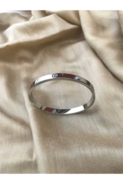 X-Lady Accessories Model Taşlı Kalın 316l Çelik Gümüş Rengi BileklikXL