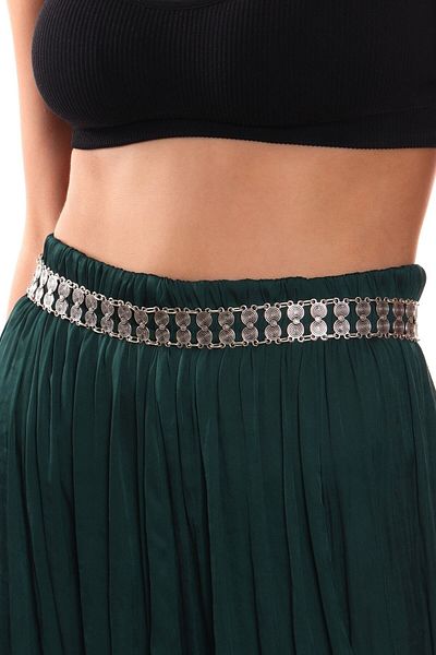 LABALABA Women's Antique Silver Plated Design Ethnic Belt