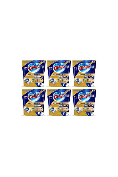 Bingo Pro Max Smart Capsules - 6 Dishwasher Detergent Tablets of 60