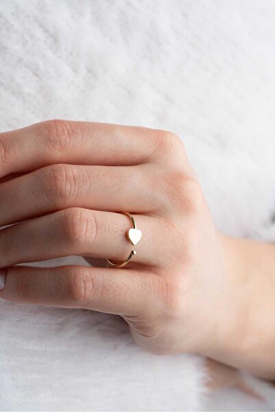 Bayar Gold 14 Ayar Altın Açık Tasarımlı Kalp Yüzük