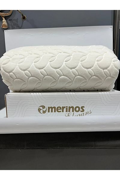 BEYAZTOPTAN MERINOS ELEGANCE - Pătură dublă, Bone-Cream