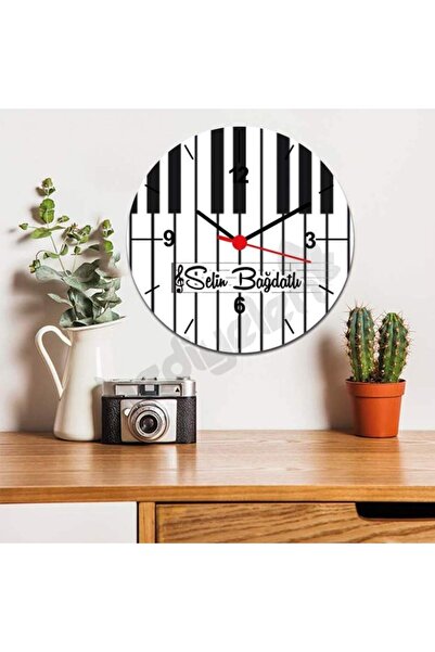 Hediyelen Müzik Öğretmenine Hediye Piyano Tasarım Duvar Saati