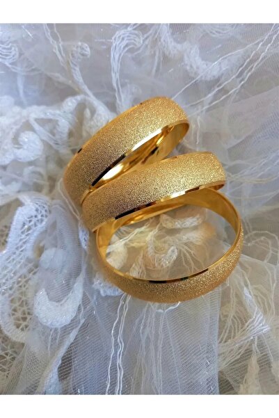 CAXBERN 22 Ayar Altın Kaplama Kumlu Model Bilezik Düğün Kına Özel Günler 1 Adet