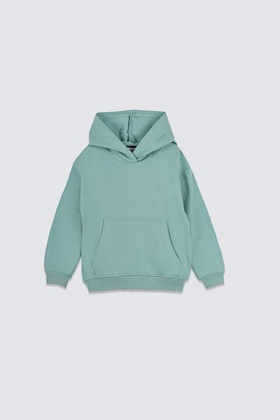 ZUZUNGA Детски суичър Aqua Green - с качулка, джоб с кенгуру, 3-10 години