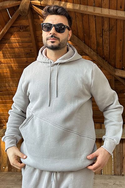 OXVİN Φούτερ Fleece Hooded - Cut Pocket, 3 Thread Puff, ORIGINAL MOLD