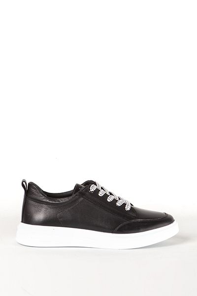 MARCOMEN Genuine Leather Men's Sneakers - Thick Sole, Lace-Up, Black Mc 17253