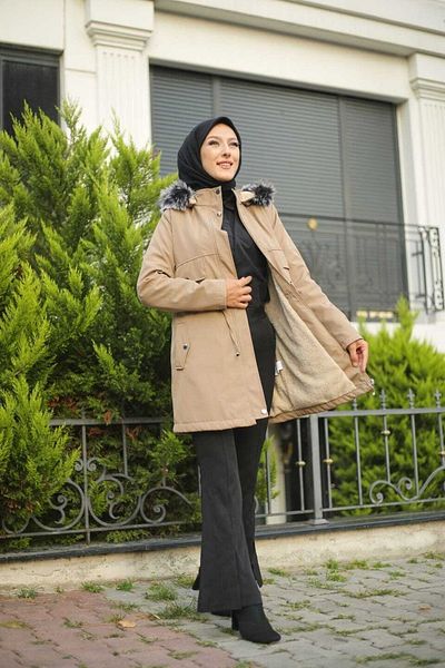 Vibeys Collection Palton și palton de iarnă pentru femei, căptușit cu blană și impermeabil